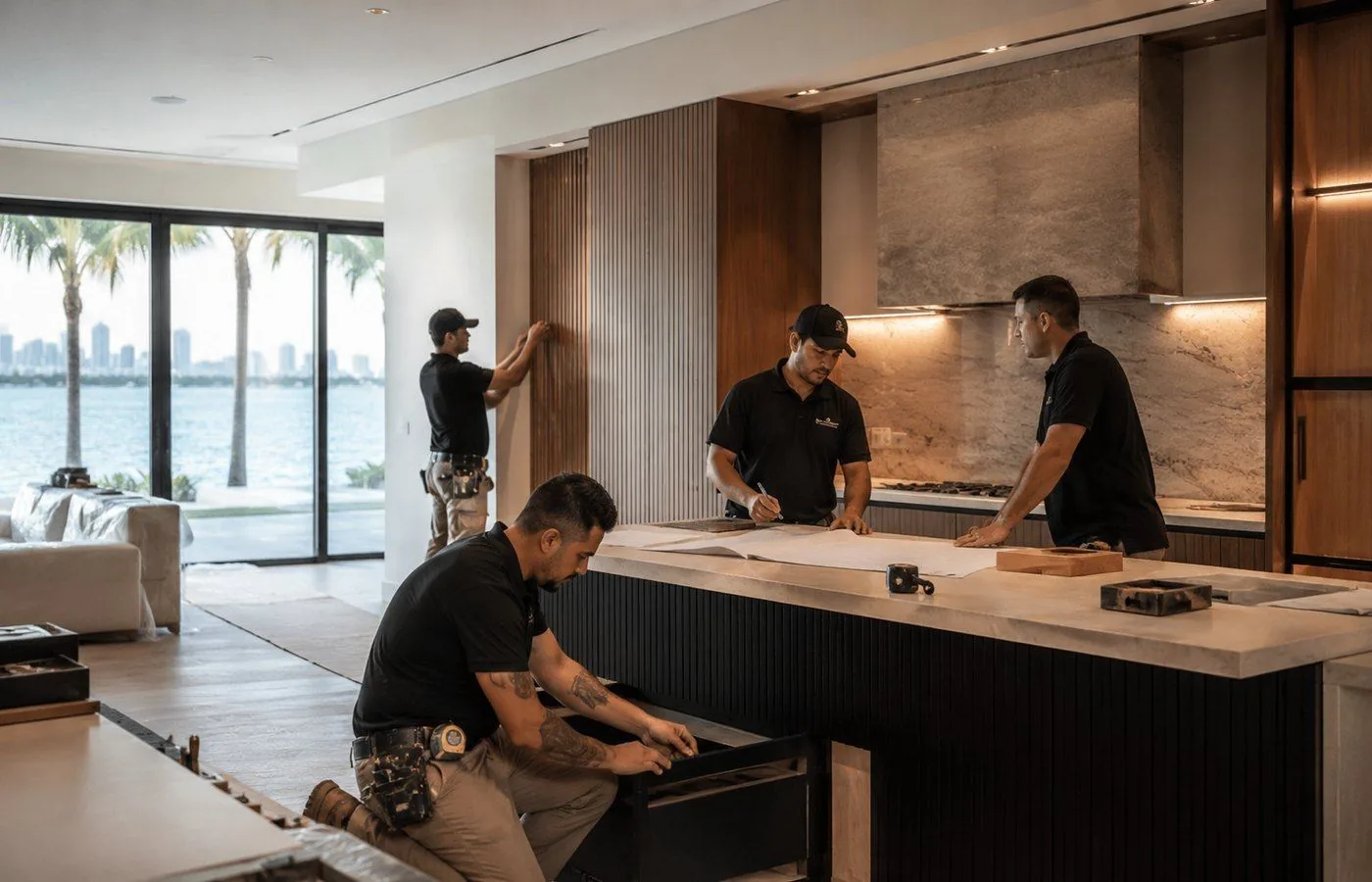 The Bronze Remodeling crew working on a Miami-Dade site
