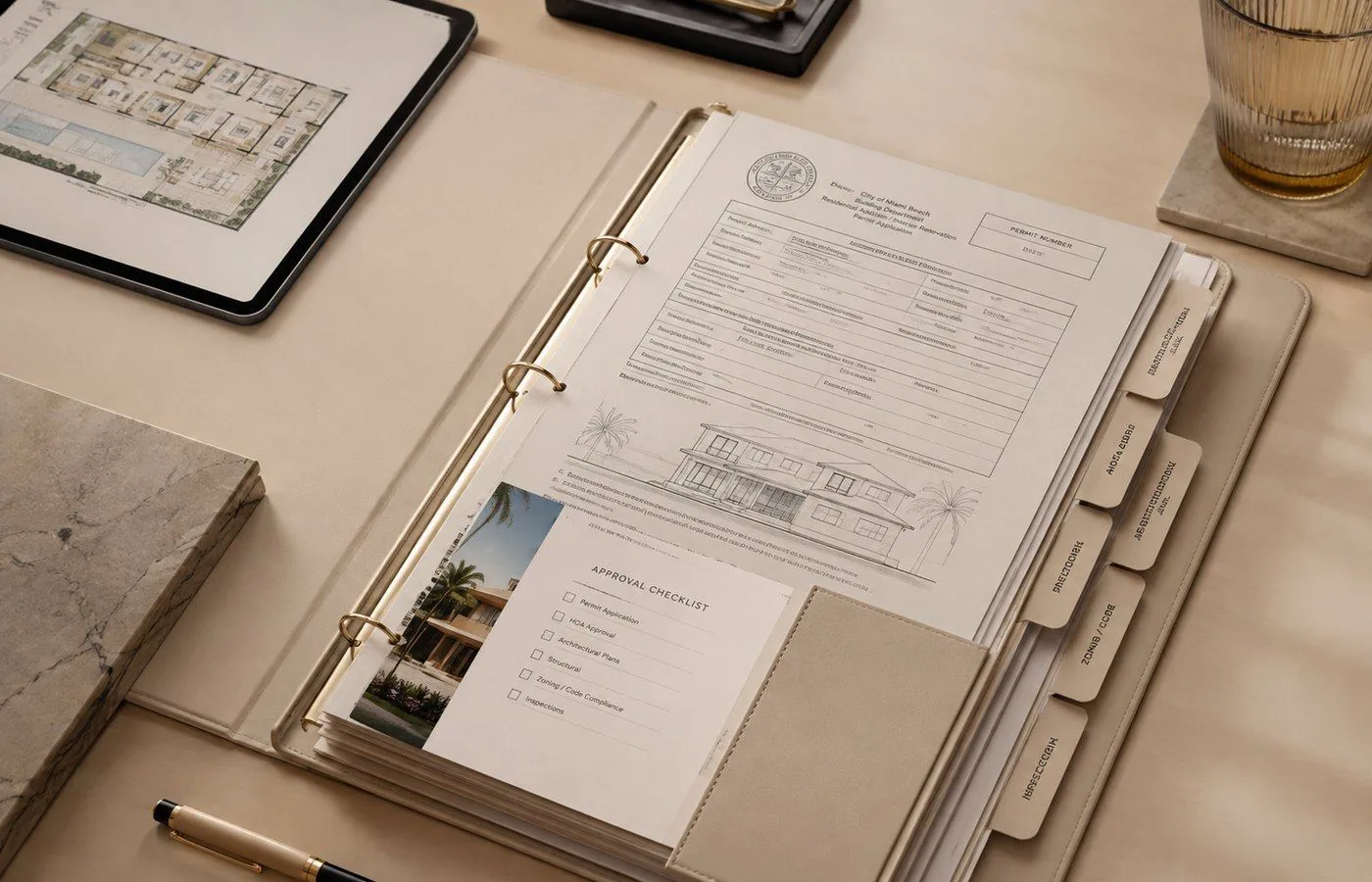 The permit and HOA approval file for a Miami-Dade project