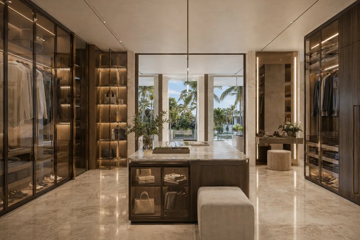 The same dressing room in West Palm Beach after the remodel