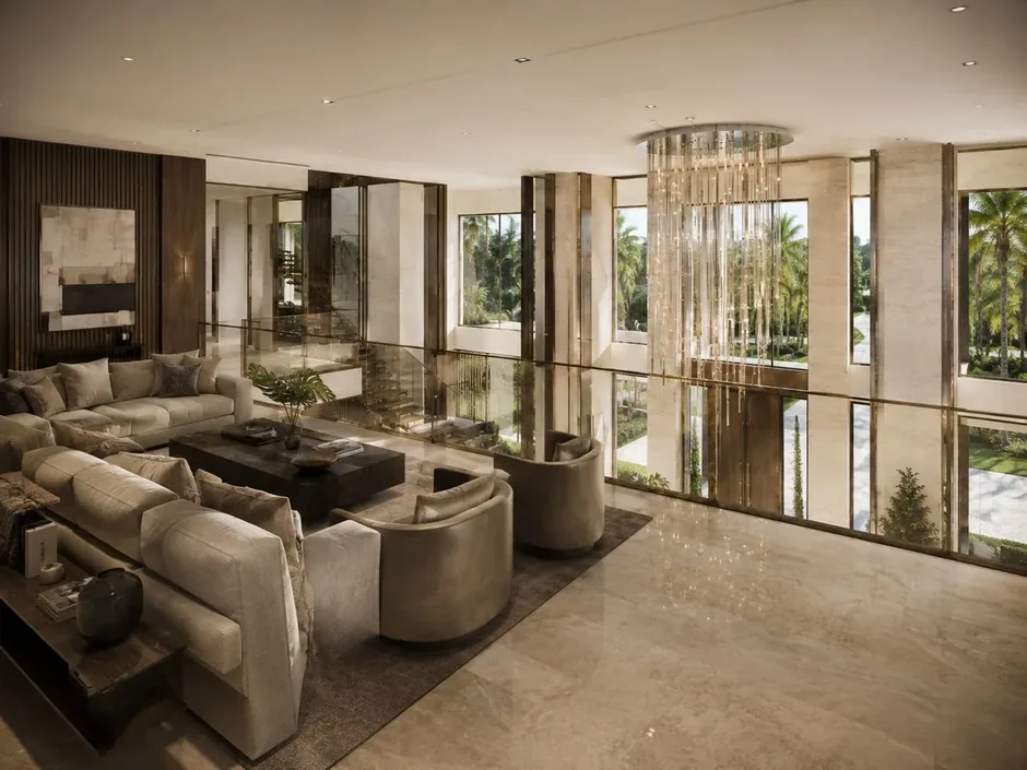An open living area captured for as-built plans in Miami